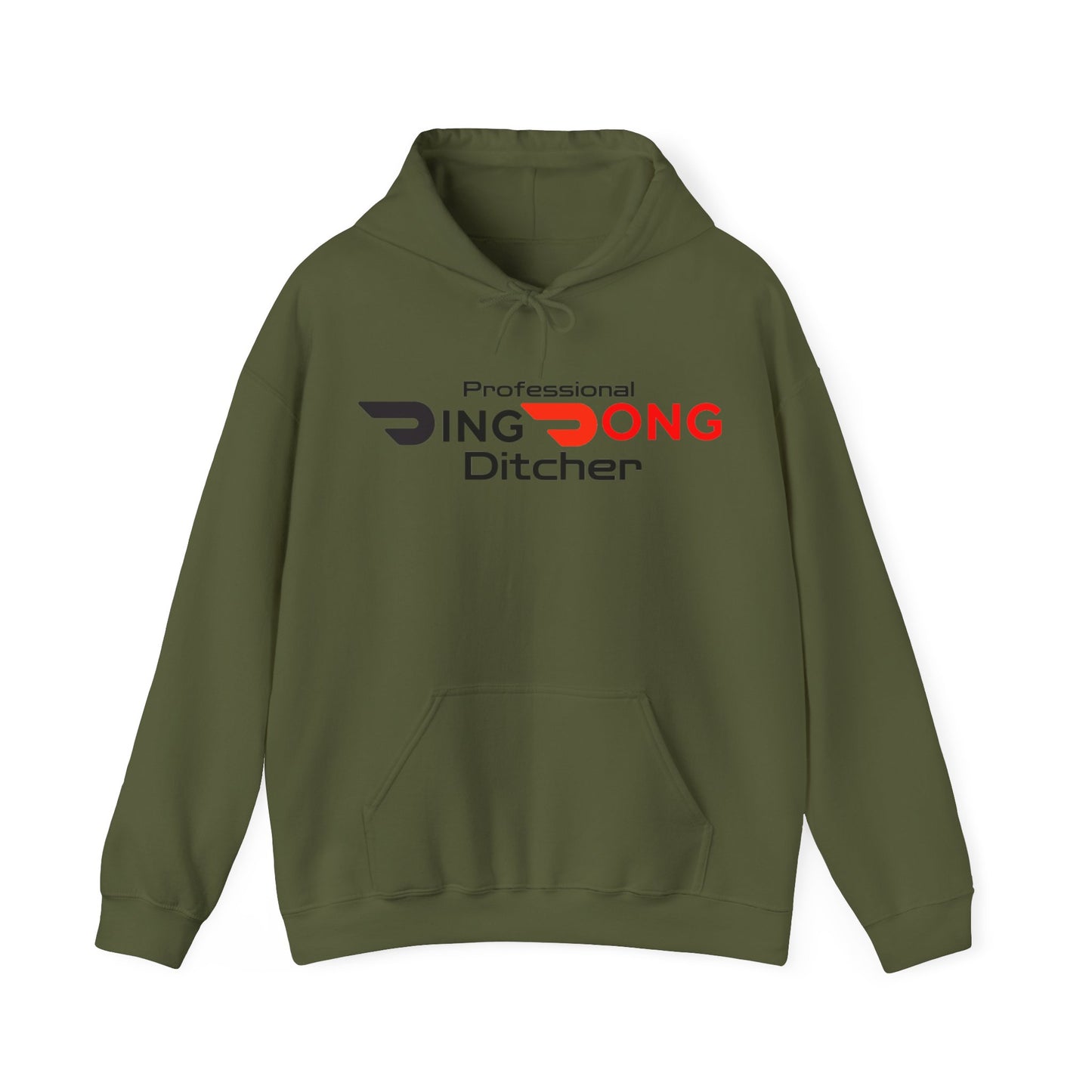 Door Dash Driver Hoodie 'Professional Ding Dong Ditcher' - Cozy Pullover with Pouch Pocket, Unique Gig Worker Gift