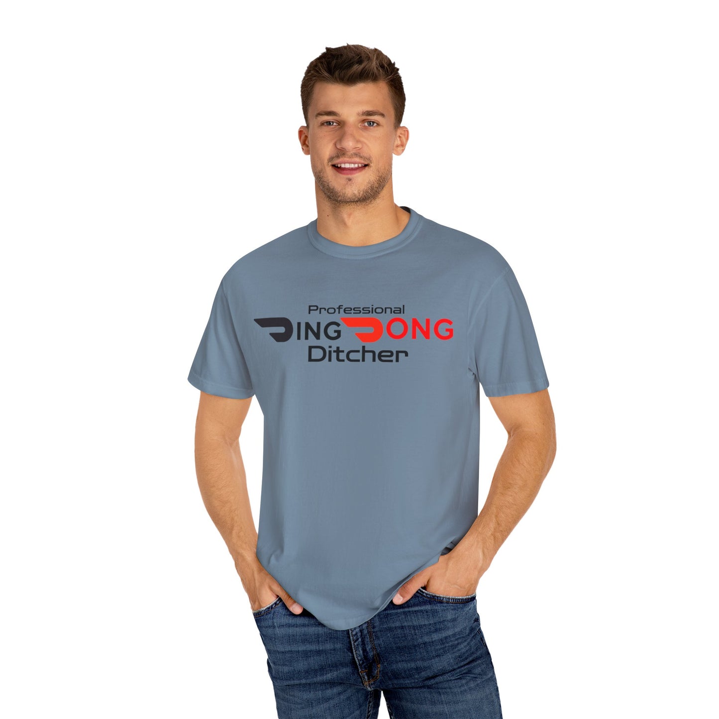 Door Dash Driver "Professional Ding Dong Ditcher" Tee - Perfect for Door Dash Drivers - Ethically Made Unisex Garment-Dyed T-shirt