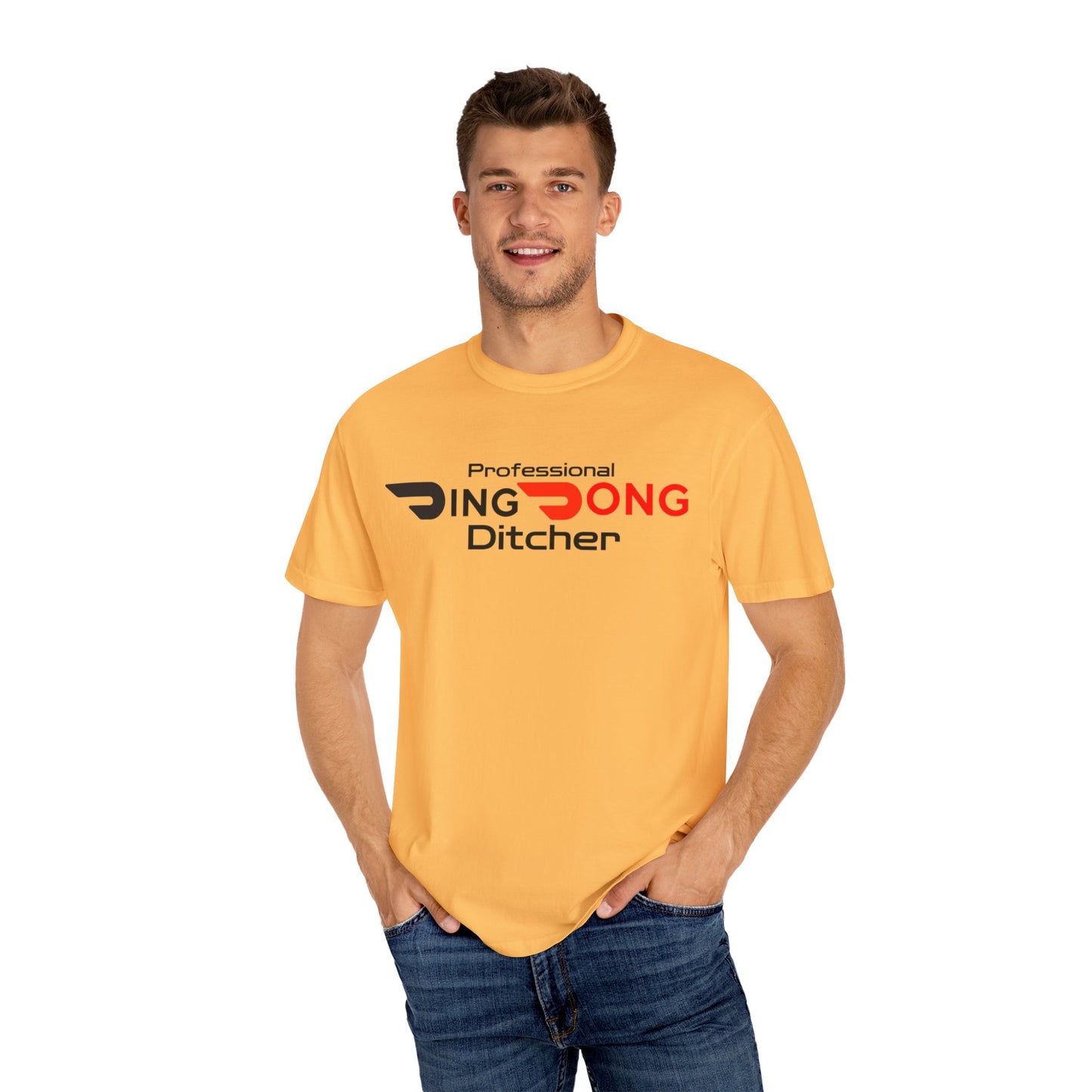 Door Dash Driver "Professional Ding Dong Ditcher" Tee - Perfect for Door Dash Drivers - Ethically Made Unisex Garment-Dyed T-shirt