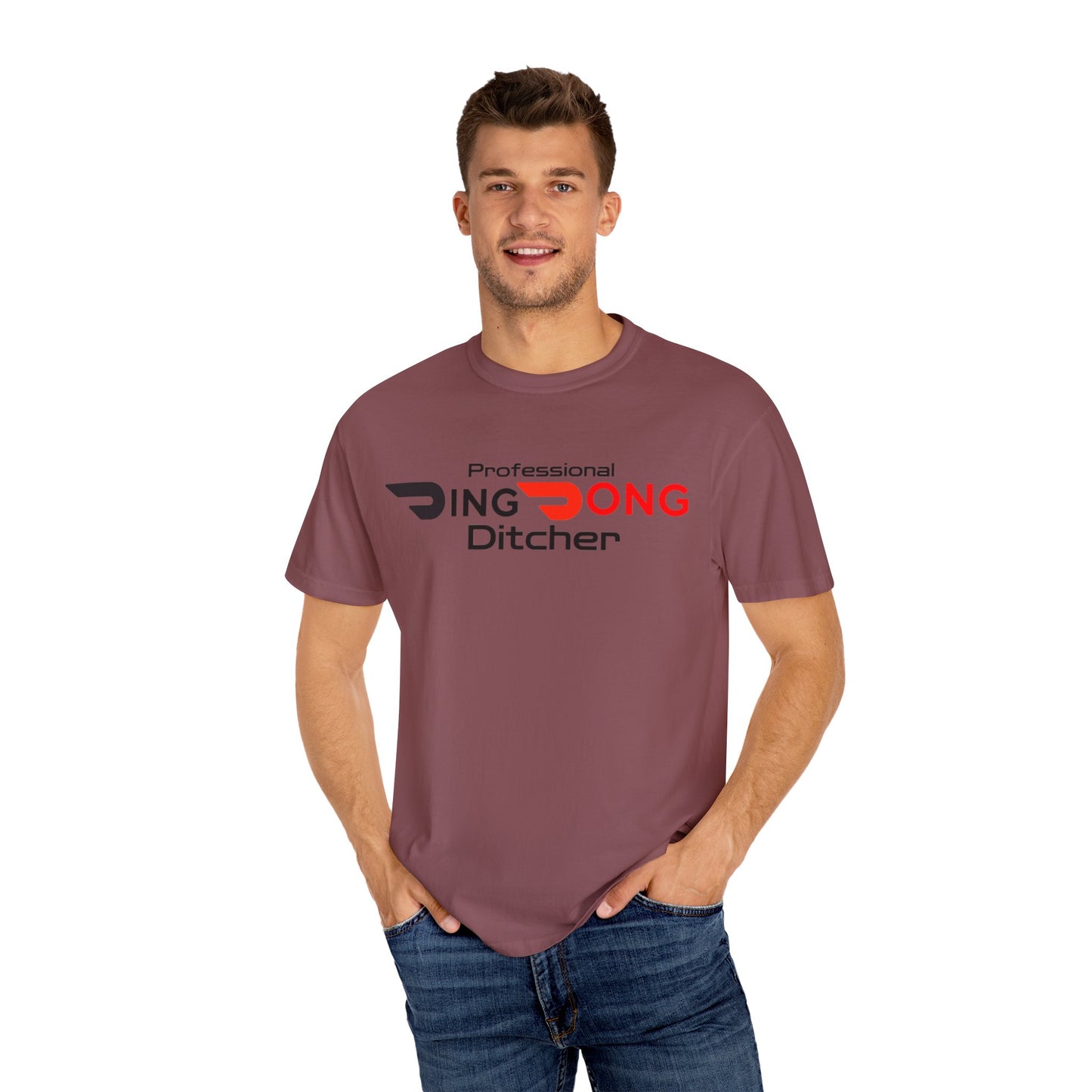 Door Dash Driver "Professional Ding Dong Ditcher" Tee - Perfect for Door Dash Drivers - Ethically Made Unisex Garment-Dyed T-shirt