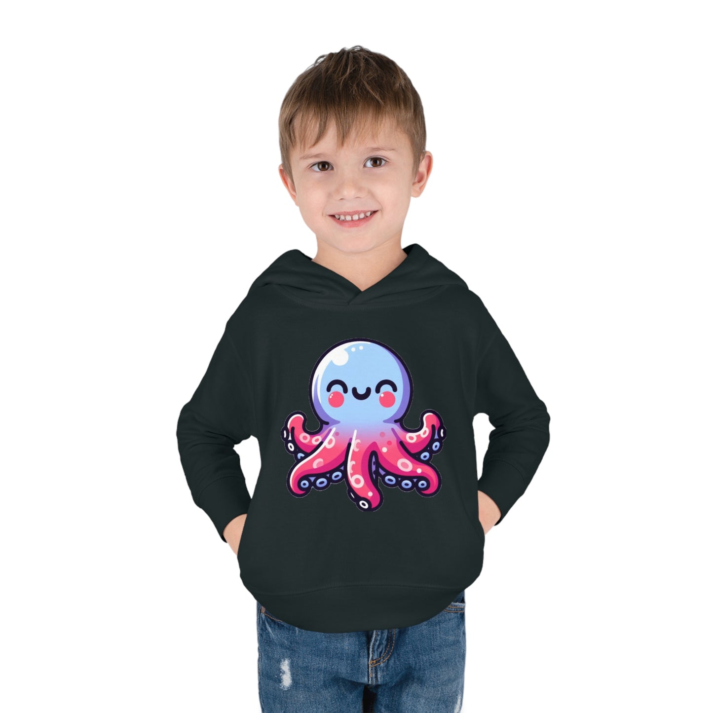 Ocean Paradise Toddler Hoodie with Inky - Durable & Soft Playtime Apparel - Charming Gift for Young Ocean Lovers