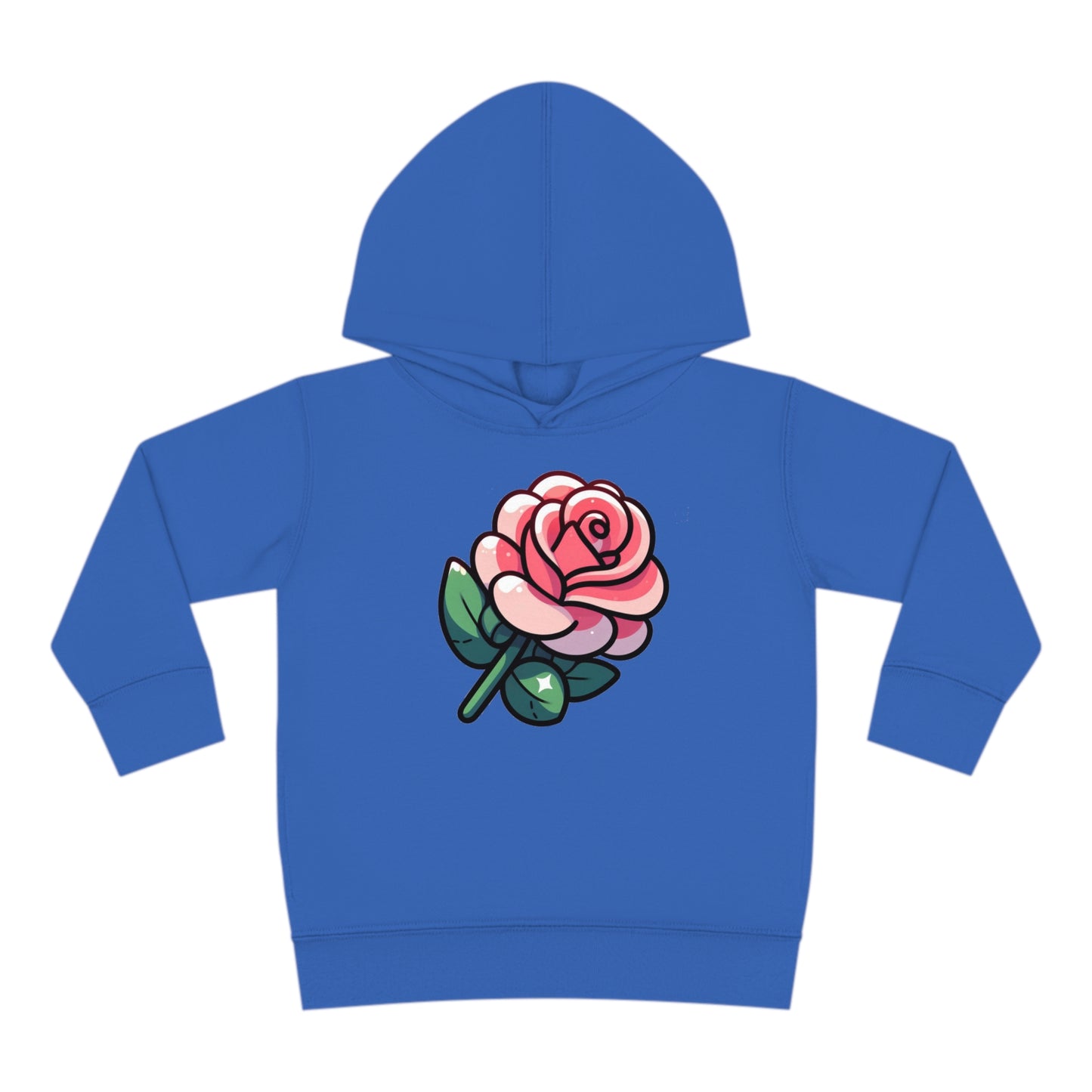 Kids' Cartoon Rose Print Hoodie, Comfortable Cotton & Polyester, Stylish Playtime Apparel, Ideal Gift for Toddlers