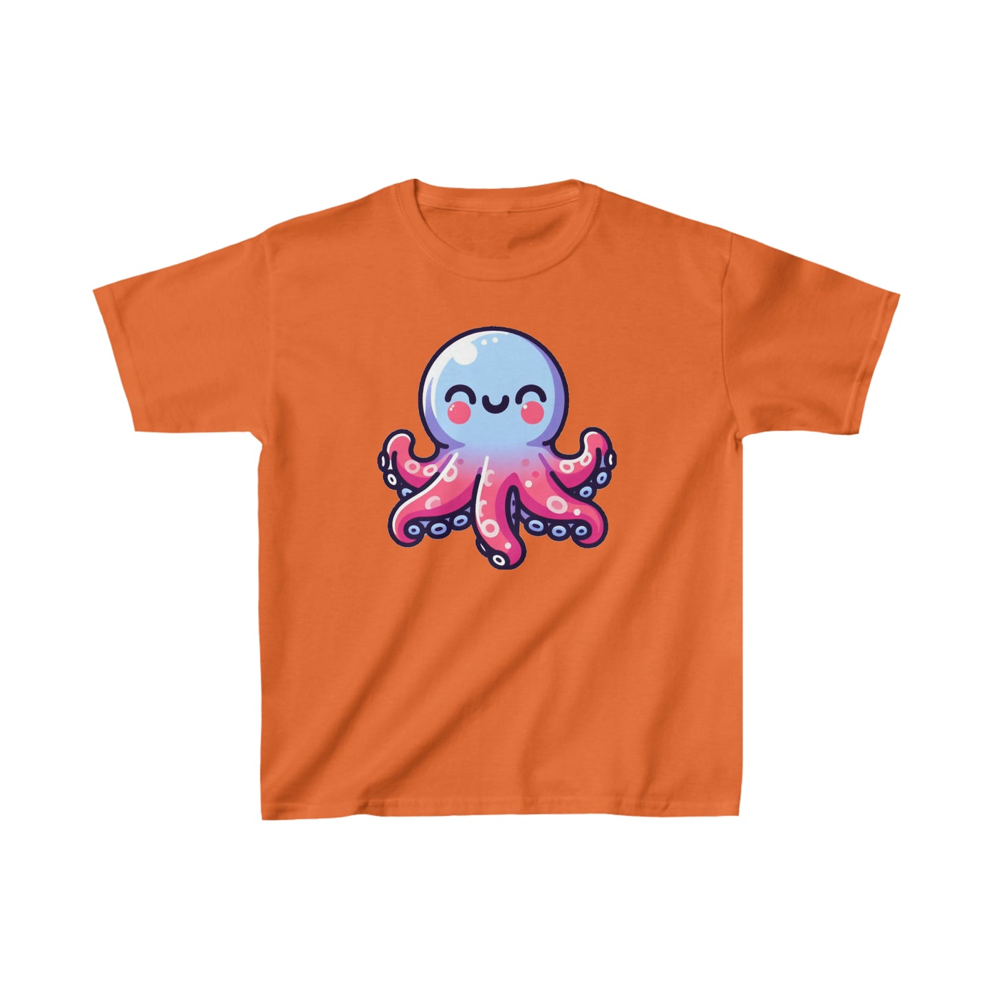 Cartoon Octopus Inky Tee - Soft 100% Cotton Kids Shirt, Daily Wear, Cute Octopus Graphic Top for Children's Gift