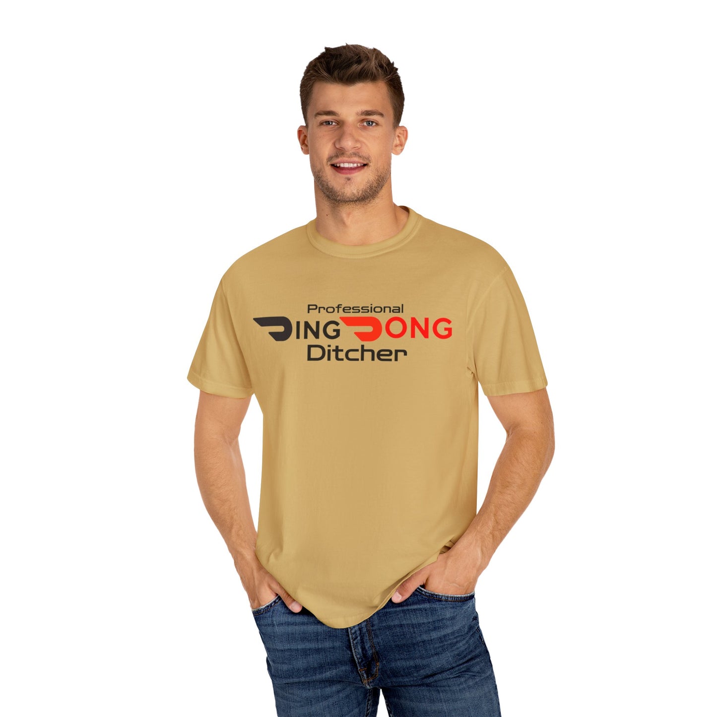 Door Dash Driver "Professional Ding Dong Ditcher" Tee - Perfect for Door Dash Drivers - Ethically Made Unisex Garment-Dyed T-shirt