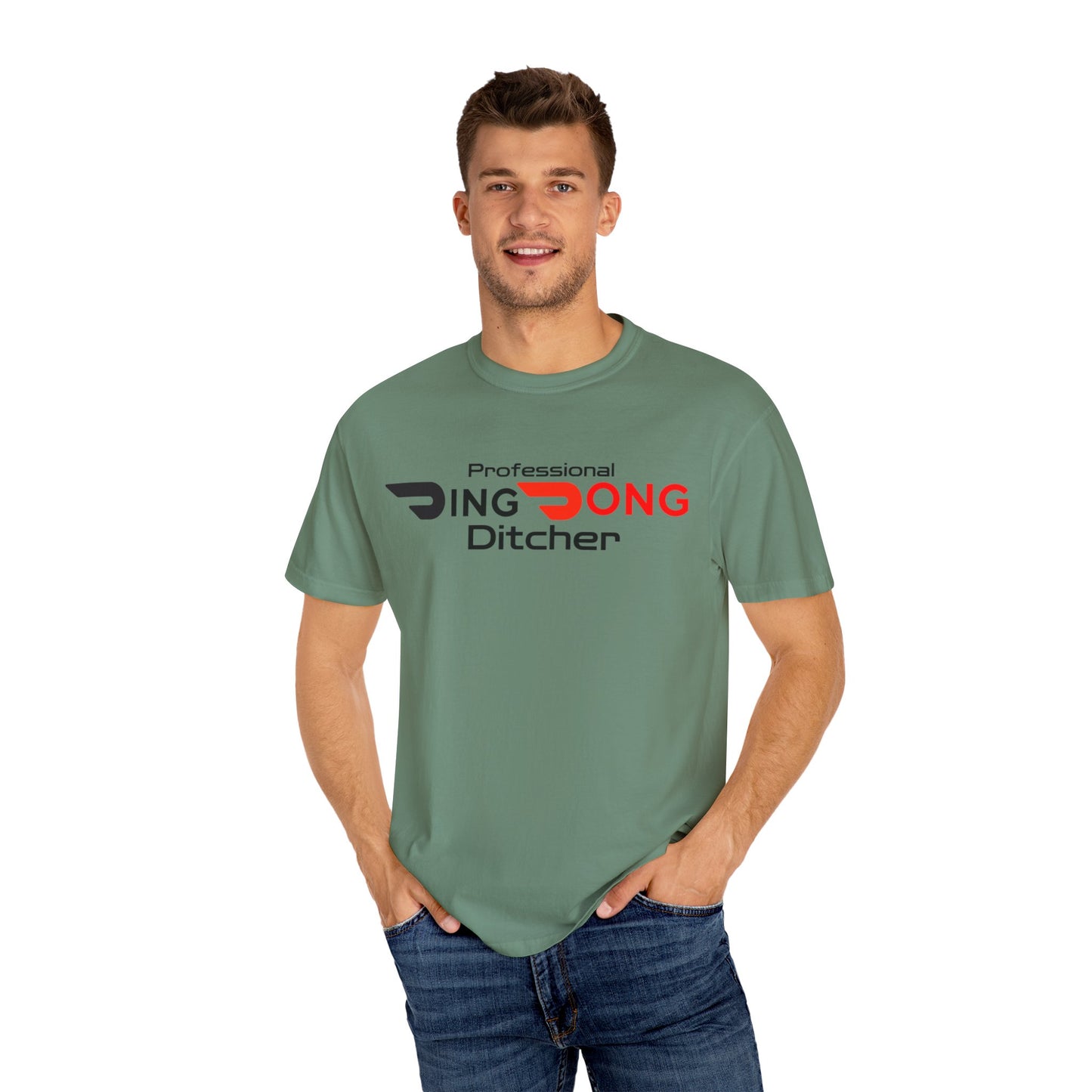 Door Dash Driver "Professional Ding Dong Ditcher" Tee - Perfect for Door Dash Drivers - Ethically Made Unisex Garment-Dyed T-shirt