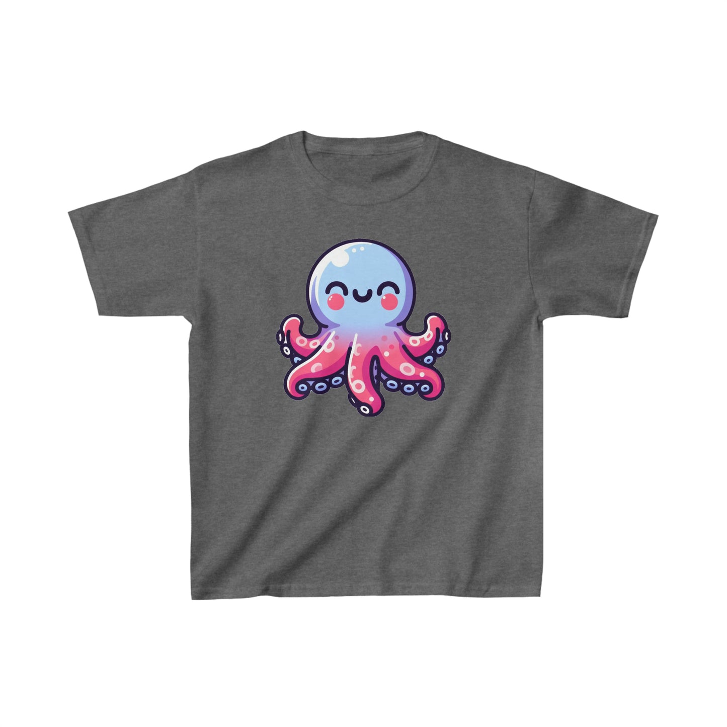 Cartoon Octopus Inky Tee - Soft 100% Cotton Kids Shirt, Daily Wear, Cute Octopus Graphic Top for Children's Gift