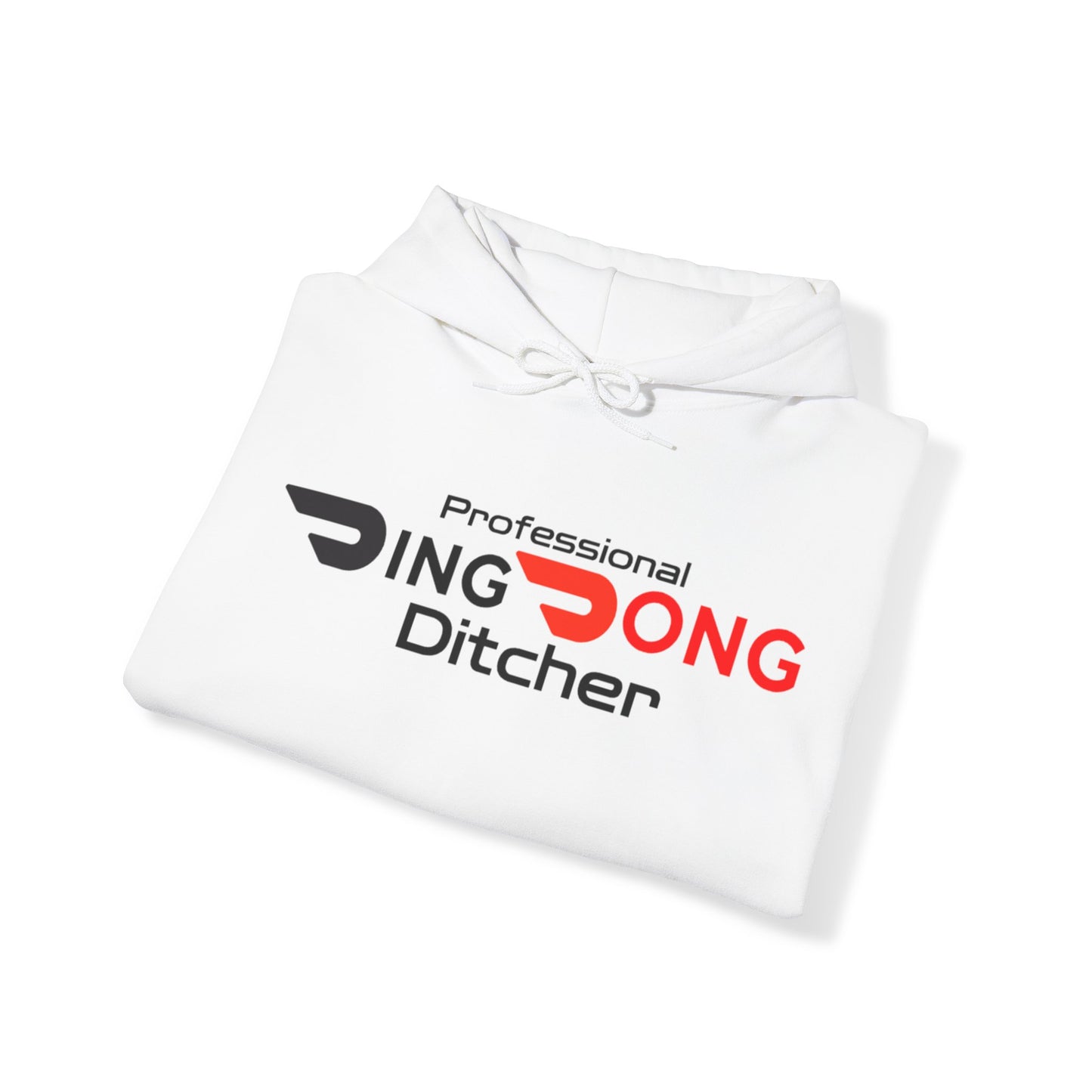 Door Dash Driver Hoodie 'Professional Ding Dong Ditcher' - Cozy Pullover with Pouch Pocket, Unique Gig Worker Gift