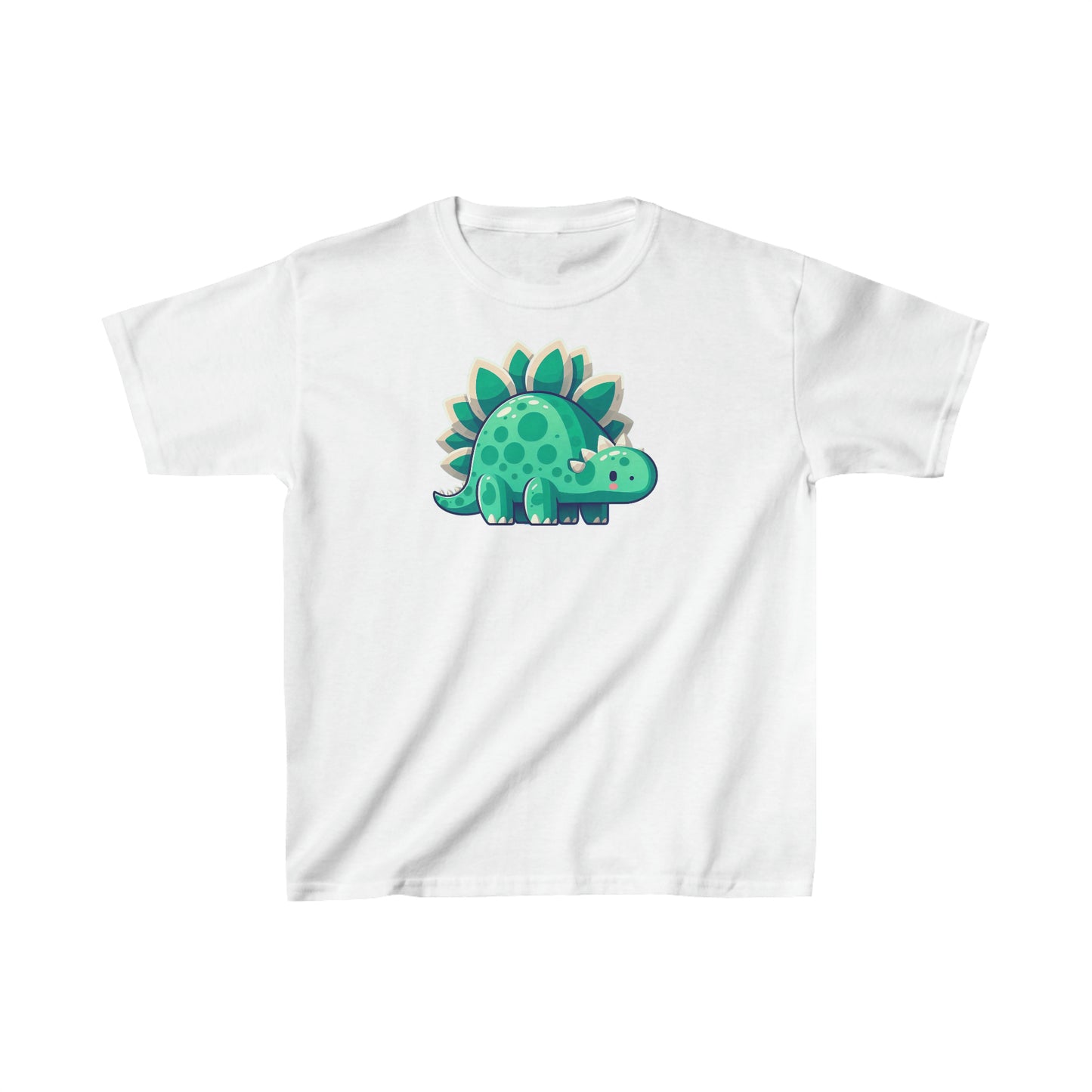 Cute Stegosaurus Graphic Kids' Cotton Tee - Penny the Dinosaur Design - Ethically Made Playwear - Unique Gift for Youngsters