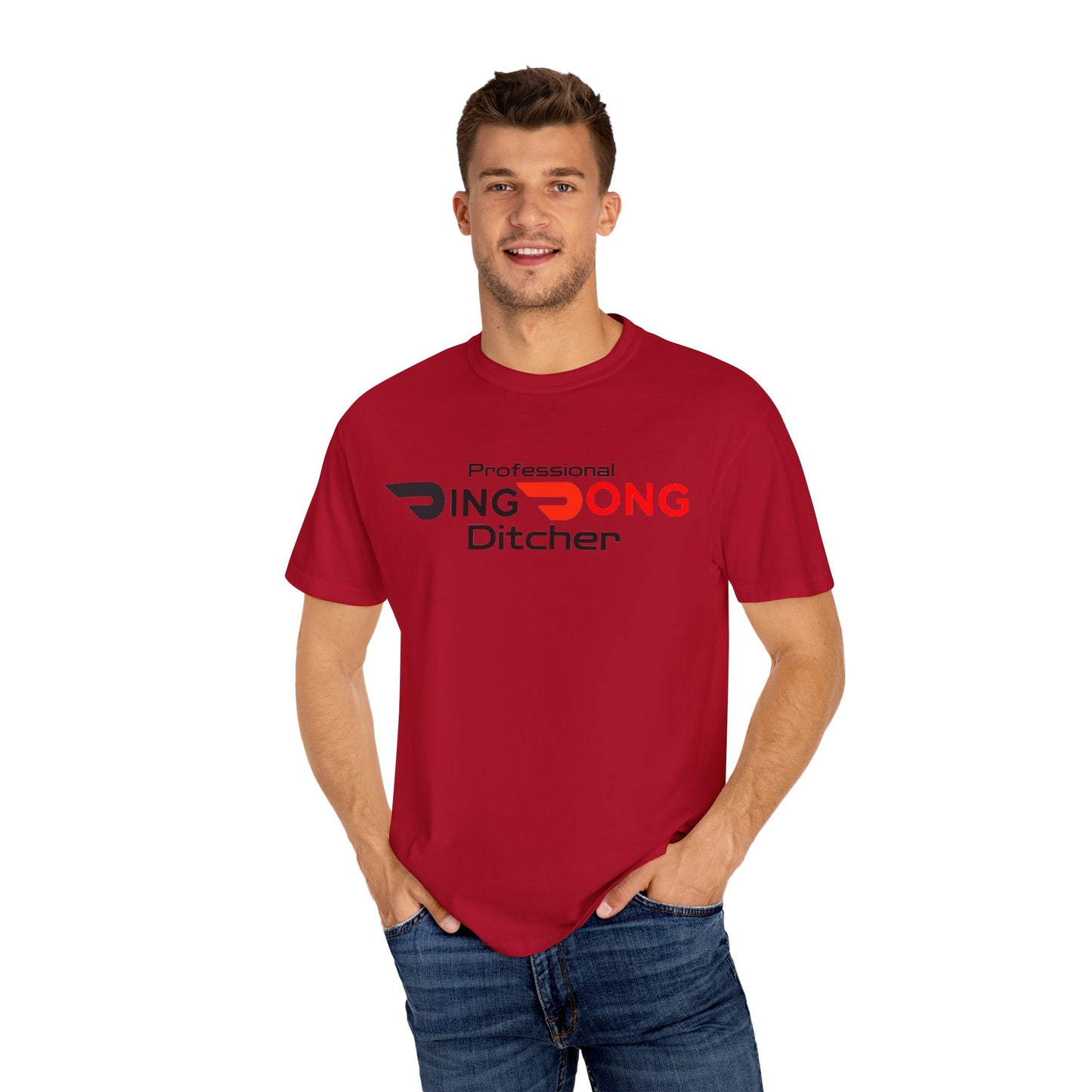 Door Dash Driver "Professional Ding Dong Ditcher" Tee - Perfect for Door Dash Drivers - Ethically Made Unisex Garment-Dyed T-shirt