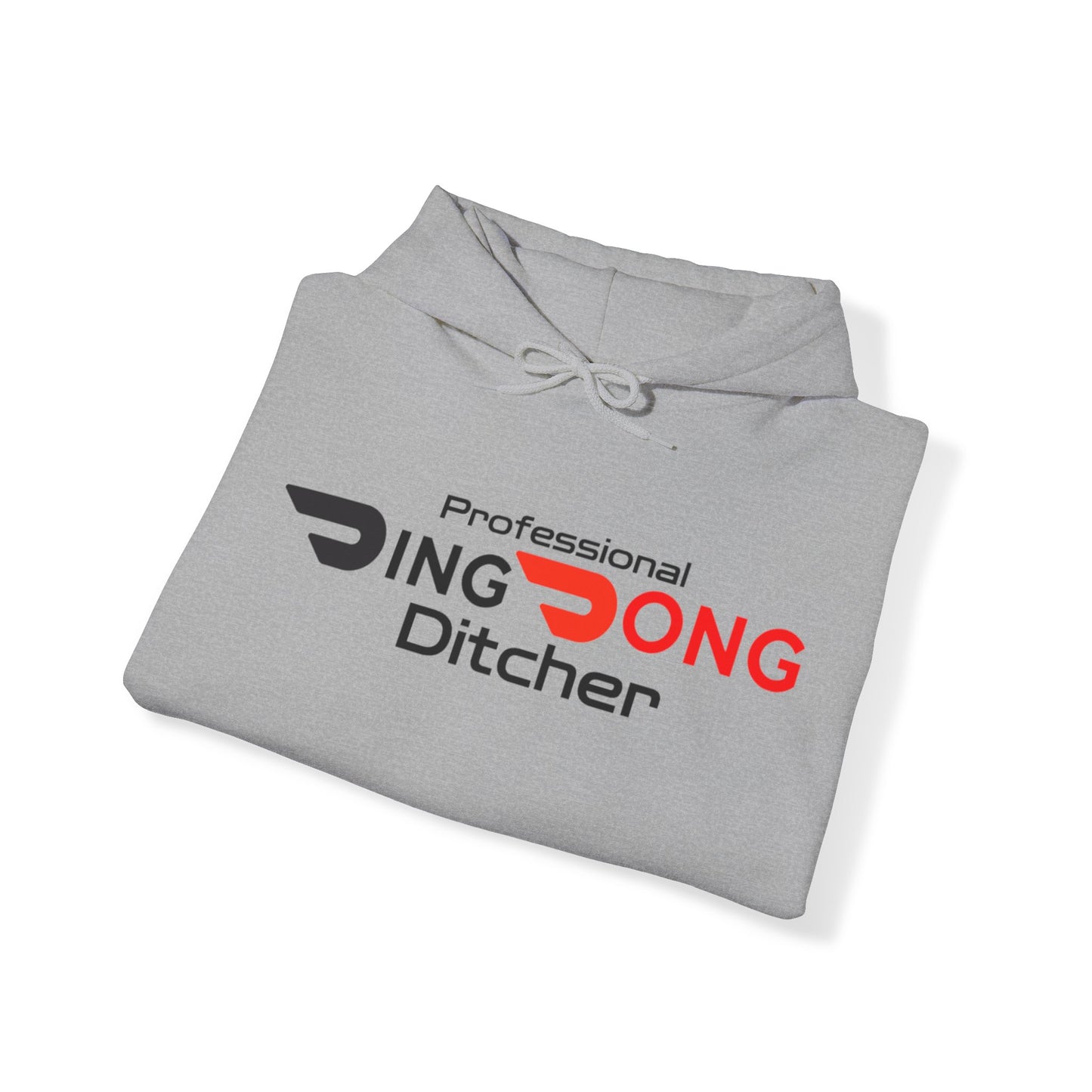 Door Dash Driver Hoodie 'Professional Ding Dong Ditcher' - Cozy Pullover with Pouch Pocket, Unique Gig Worker Gift