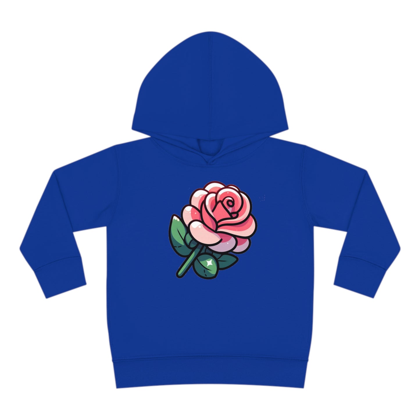 Kids' Cartoon Rose Print Hoodie, Comfortable Cotton & Polyester, Stylish Playtime Apparel, Ideal Gift for Toddlers