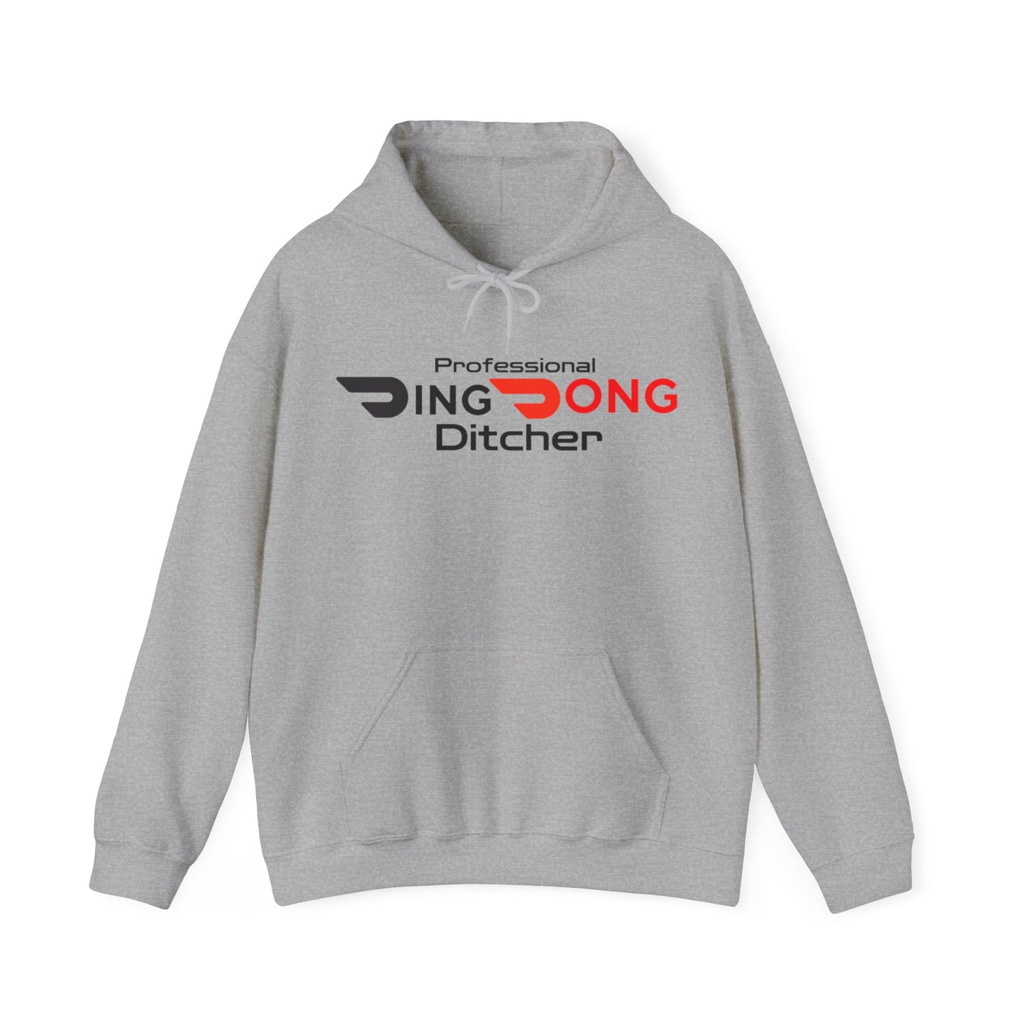 Door Dash Driver Hoodie 'Professional Ding Dong Ditcher' - Cozy Pullover with Pouch Pocket, Unique Gig Worker Gift