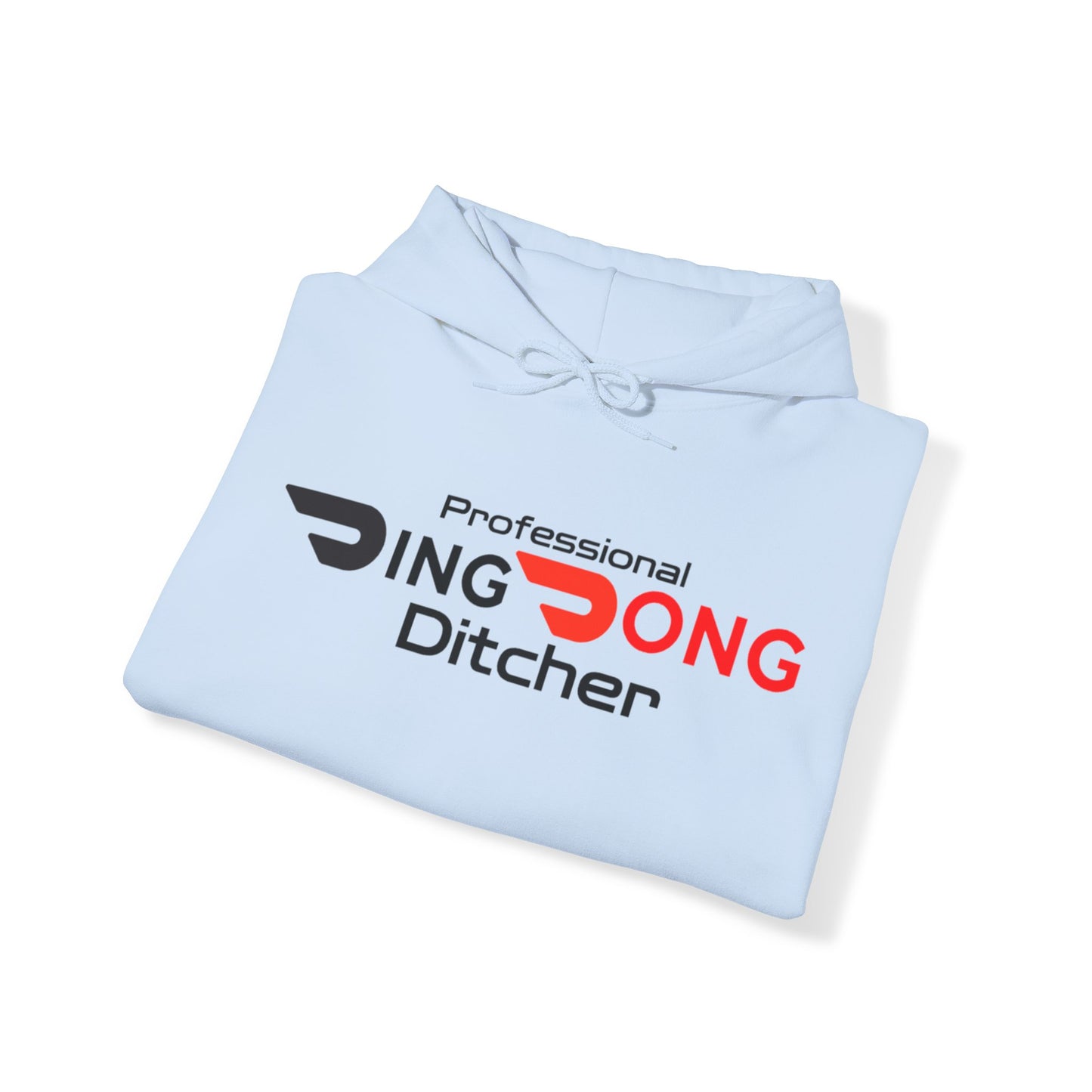 Door Dash Driver Hoodie 'Professional Ding Dong Ditcher' - Cozy Pullover with Pouch Pocket, Unique Gig Worker Gift