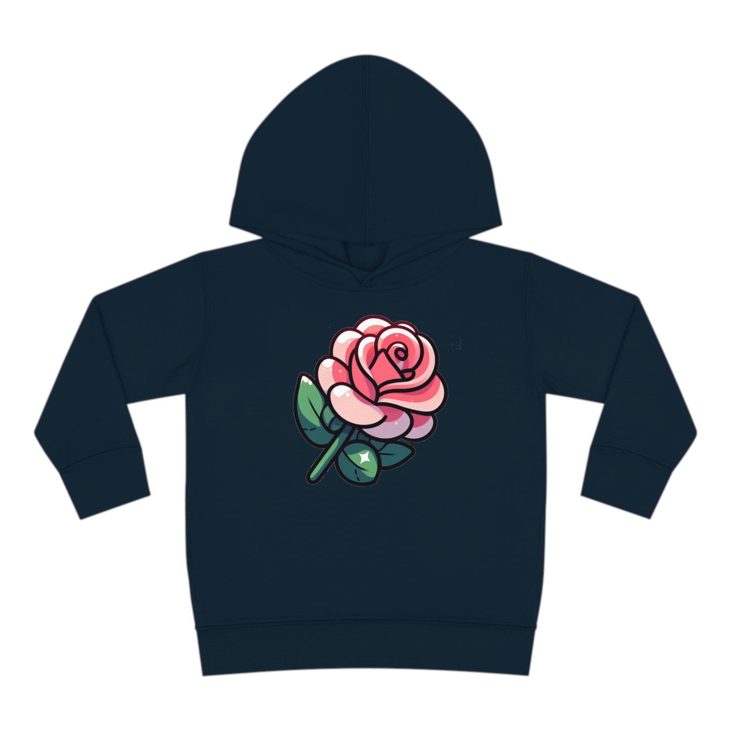 Kids' Cartoon Rose Print Hoodie, Comfortable Cotton & Polyester, Stylish Playtime Apparel, Ideal Gift for Toddlers